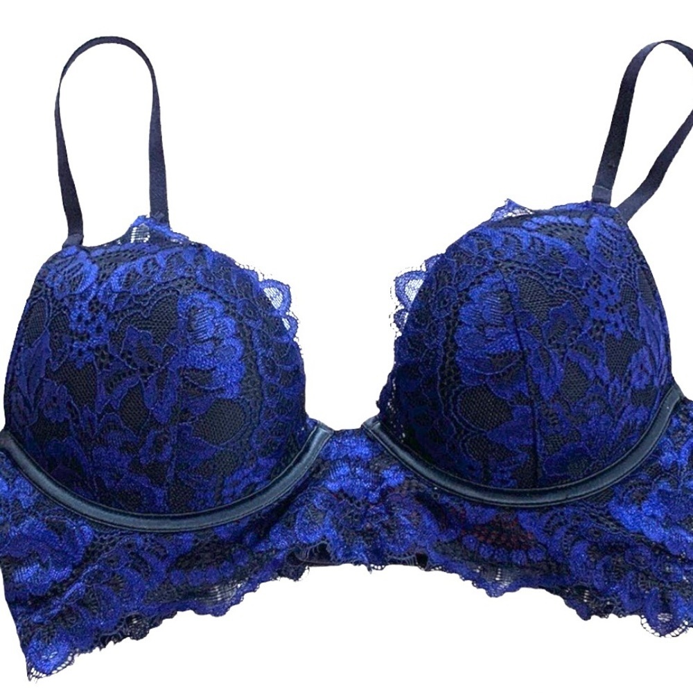 𝅺La senza Beyond Sexy Blue Lace Bra 34 C